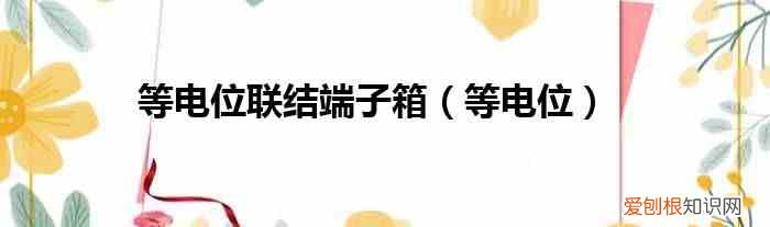 等电位 等电位联结端子箱