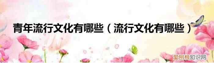流行文化有哪些 青年流行文化有哪些