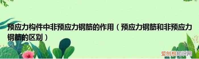 預(yù)應(yīng)力鋼筋和非預(yù)應(yīng)力鋼筋的區(qū)別 預(yù)應(yīng)力構(gòu)件中非預(yù)應(yīng)力鋼筋的作用