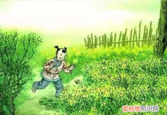 读儿童急走追黄蝶,飞入菜花无处寻