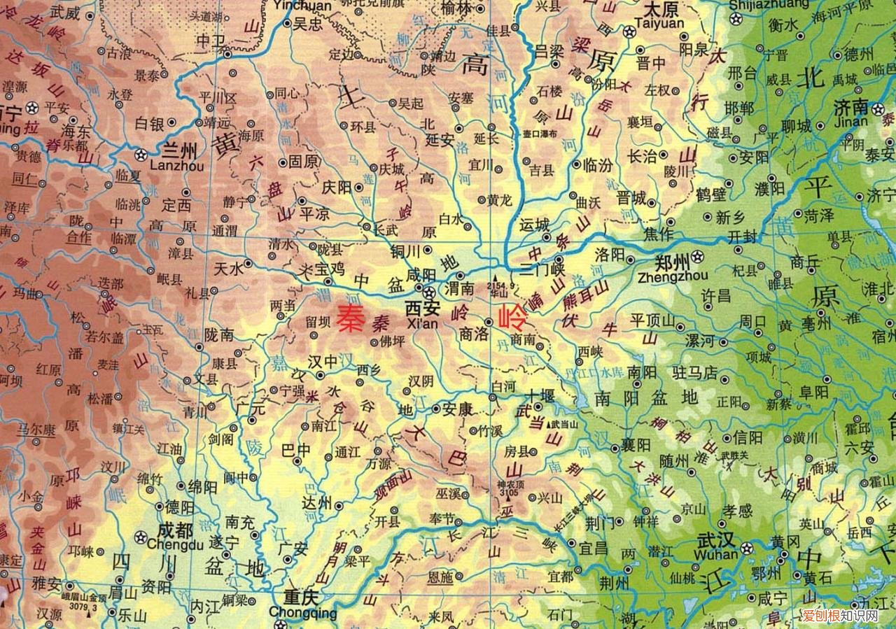 秦岭山脉高清地图全图 秦岭在哪