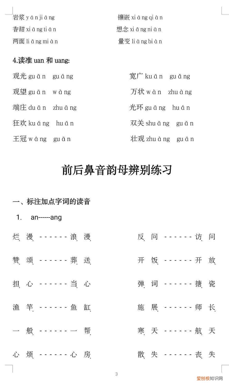 前鼻韵母与后鼻韵母的区分方法与练习 前鼻音和后鼻音有哪些