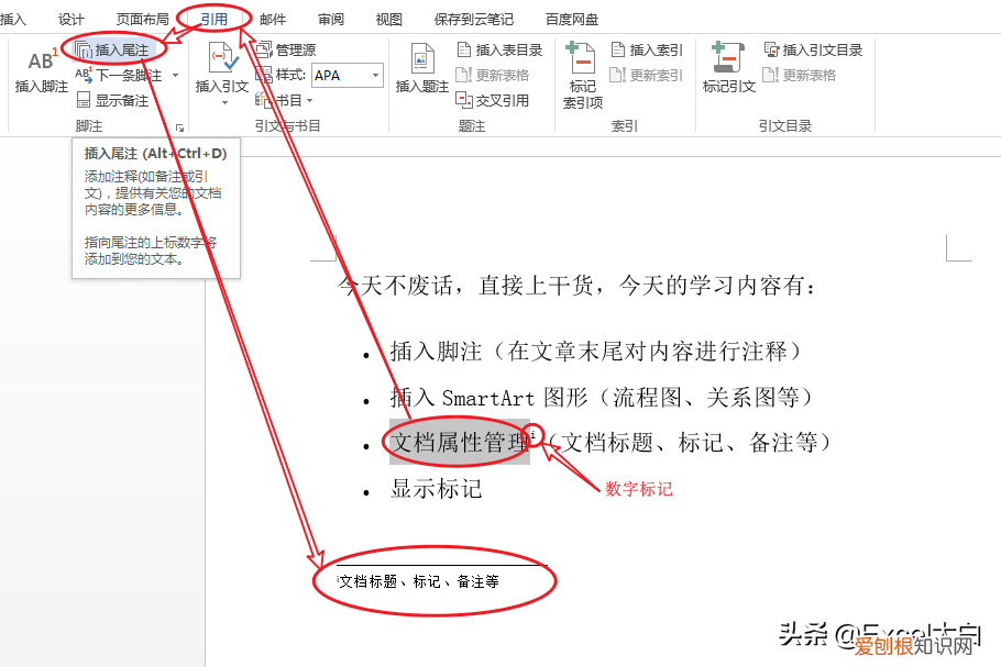 在word中题注、脚注、尾注、交叉引用的区别 脚注和尾注的区别