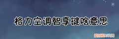 格力空调智享键啥意思