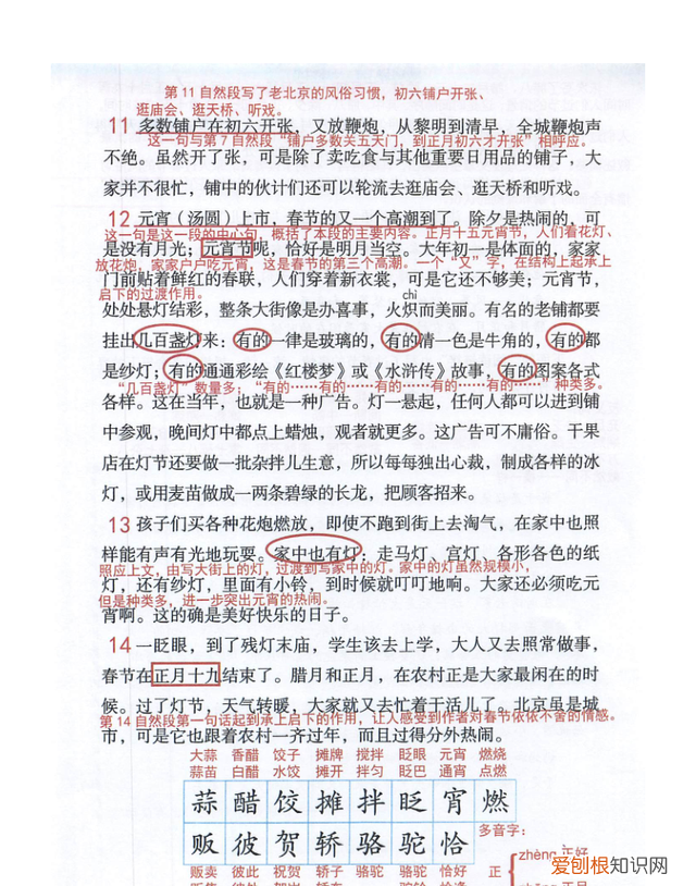 小学六年级下册语文第一课《北京的春节》