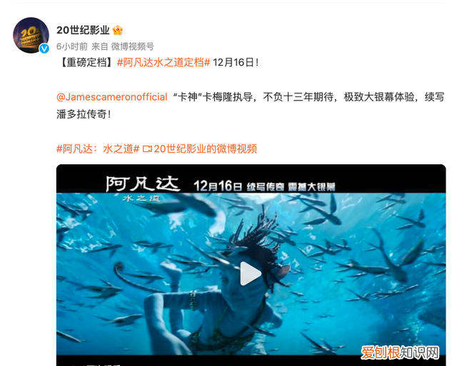 12年等待,《阿凡达2》内地终于定档,片长190分钟!卡梅隆:必须与《泰坦尼克号》票房差不多才能回本