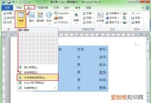 Word要怎样才能转换成Word表格