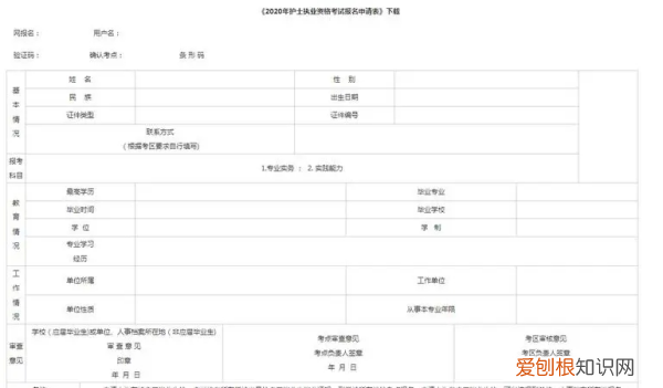 护资申请表怎么打印,护师考试申报表在哪打印出来