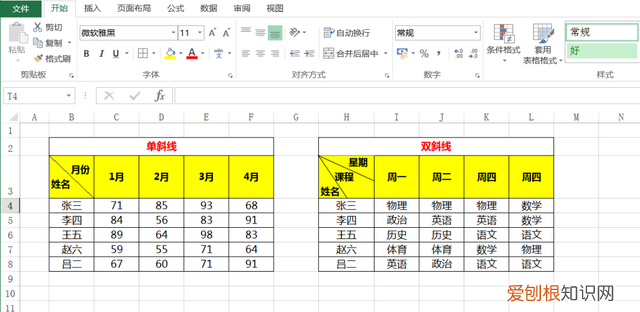表格双斜线怎么做