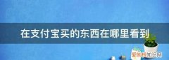 在支付宝买的东西在哪里看到，支付宝购买的东西在哪里查看订单