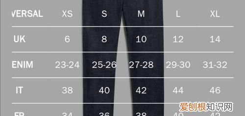 裤子尺码对照表，男裤子尺码对照表xl