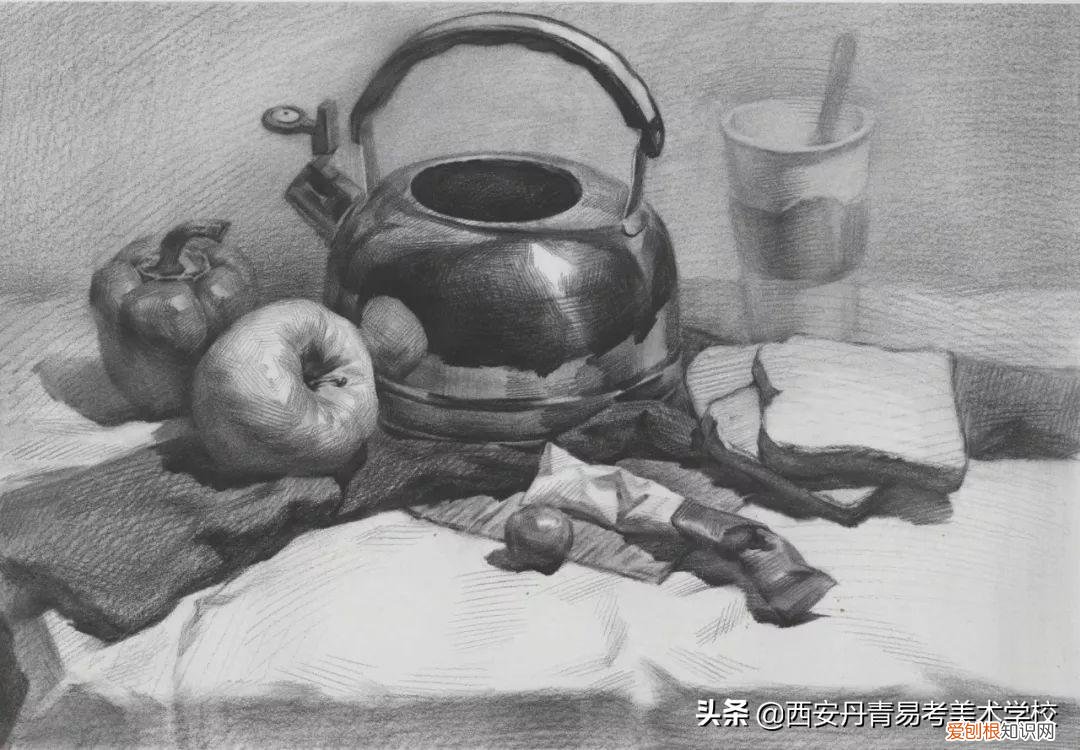 静物素描图片权多种静物组合步骤详解，超详细)