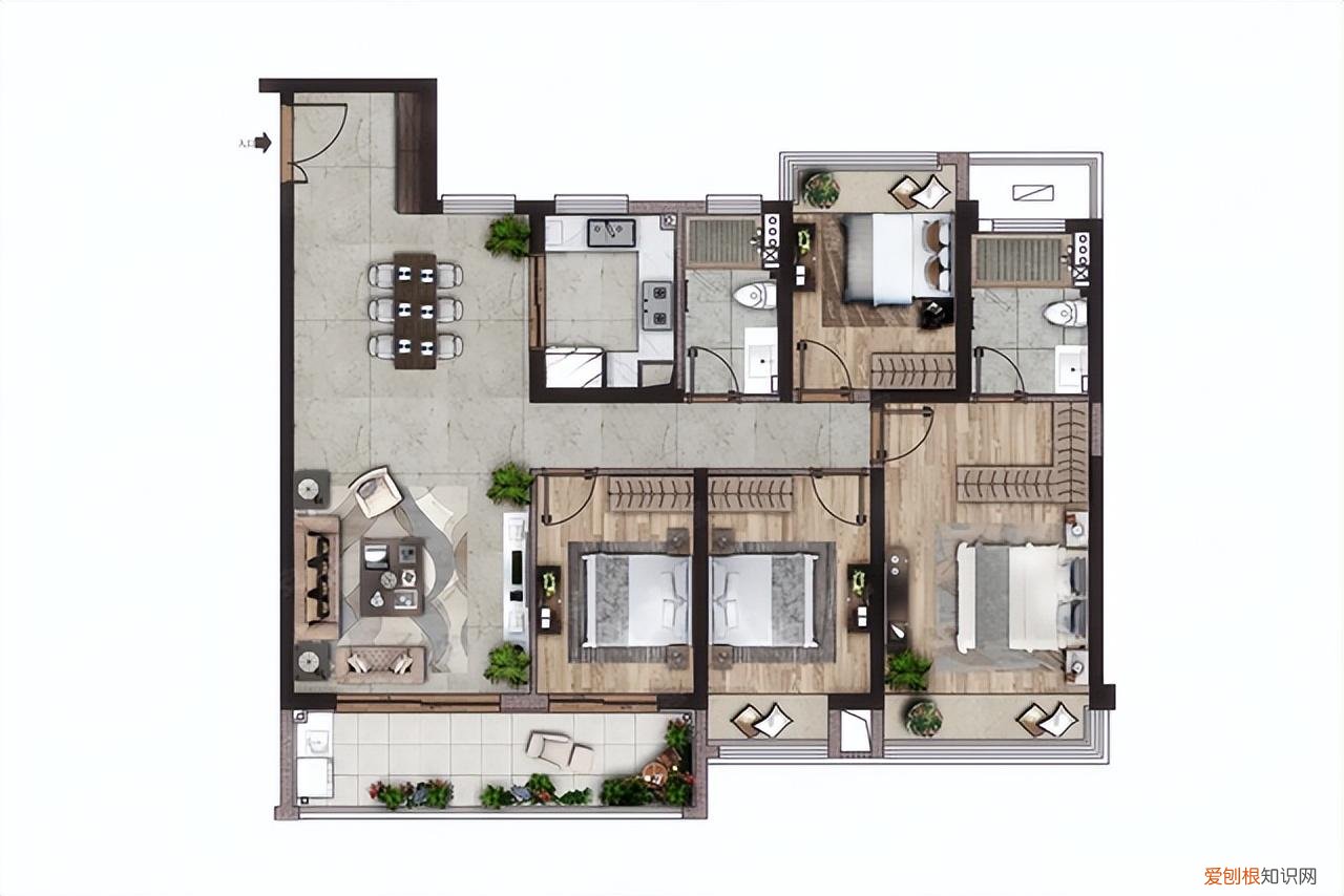 四房播播播 (漂亮的四室户型,活动厅非常完整)