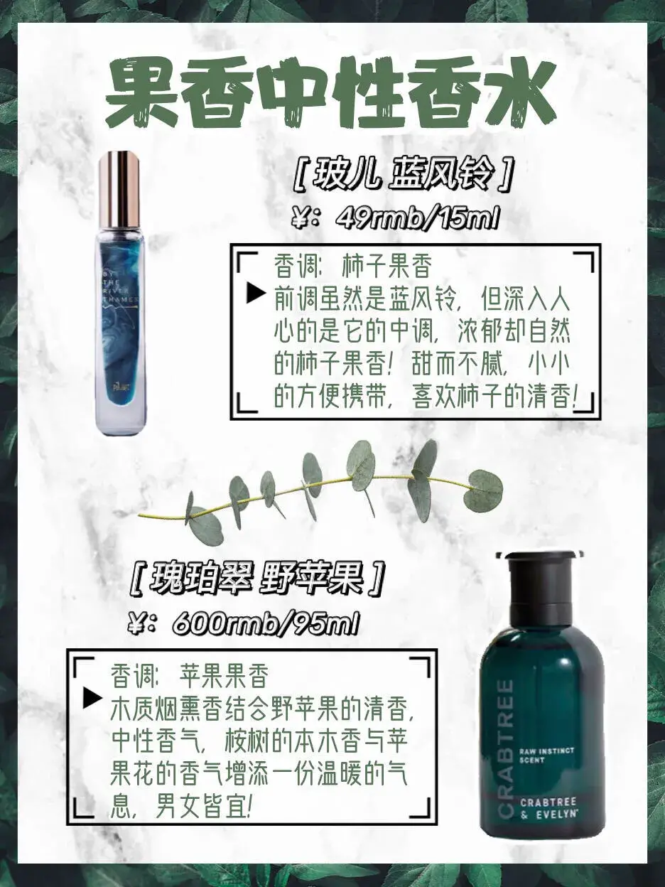 中性香水合集：平价小众vs大牌
