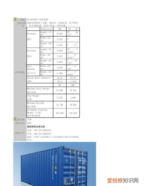 集装箱尺寸标准尺寸，5种集装箱标准柜尺寸