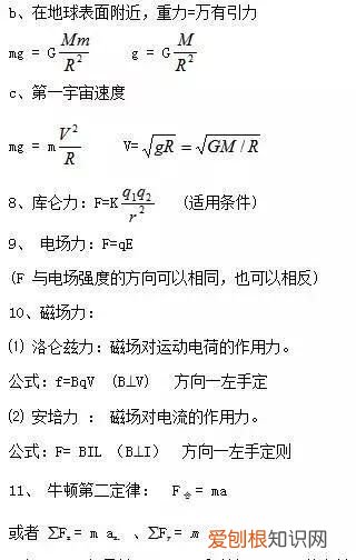 高中物理重要力学公式规律汇编