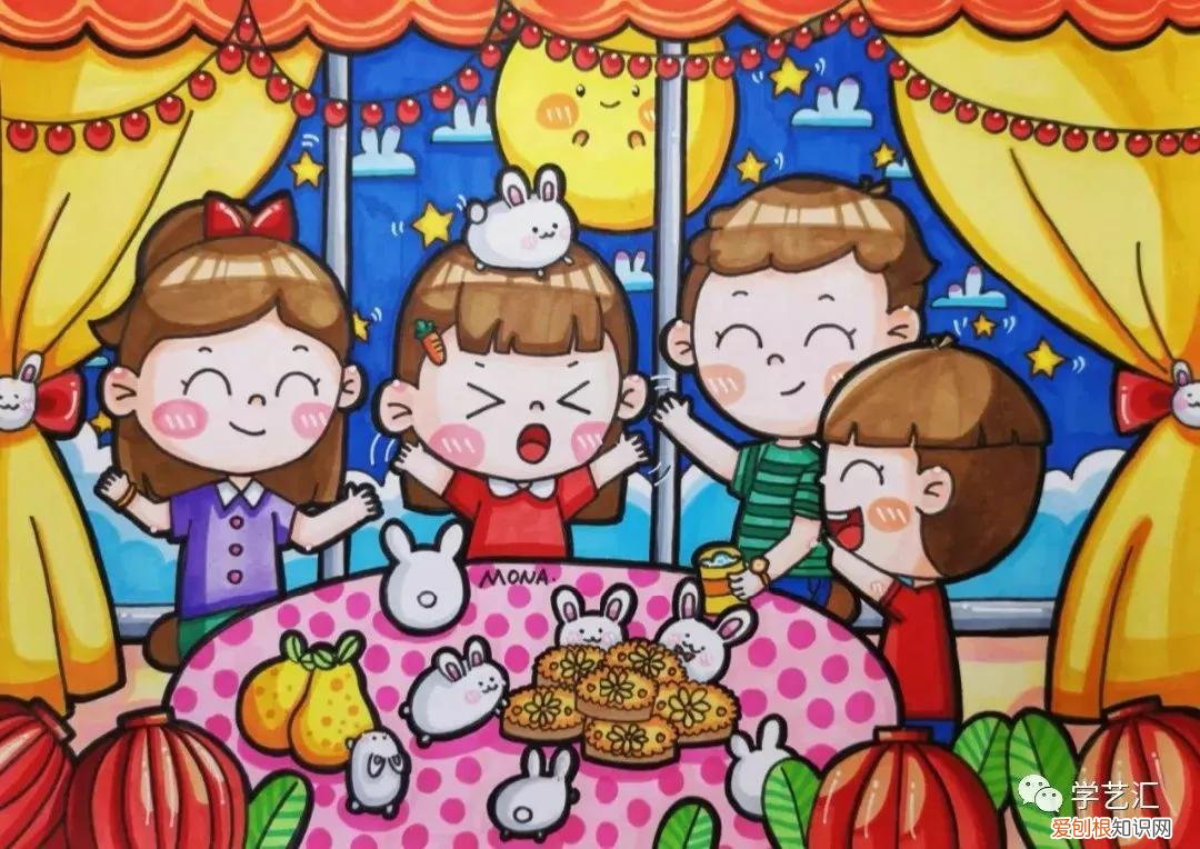 中秋节画画作品 简单