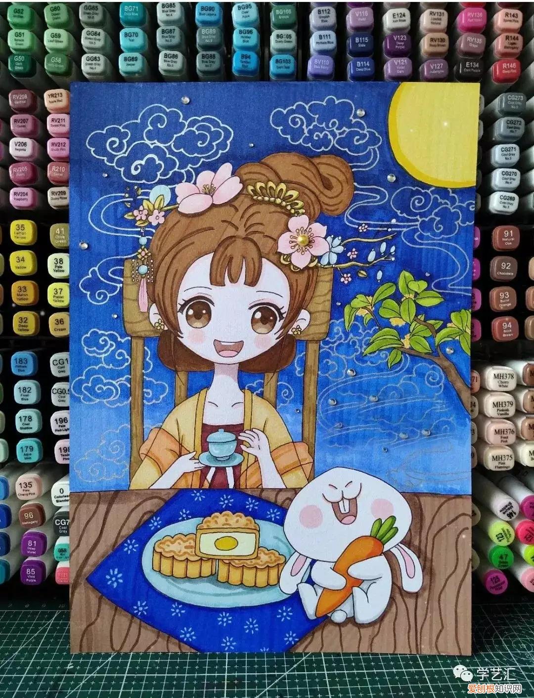 中秋节画画作品 简单