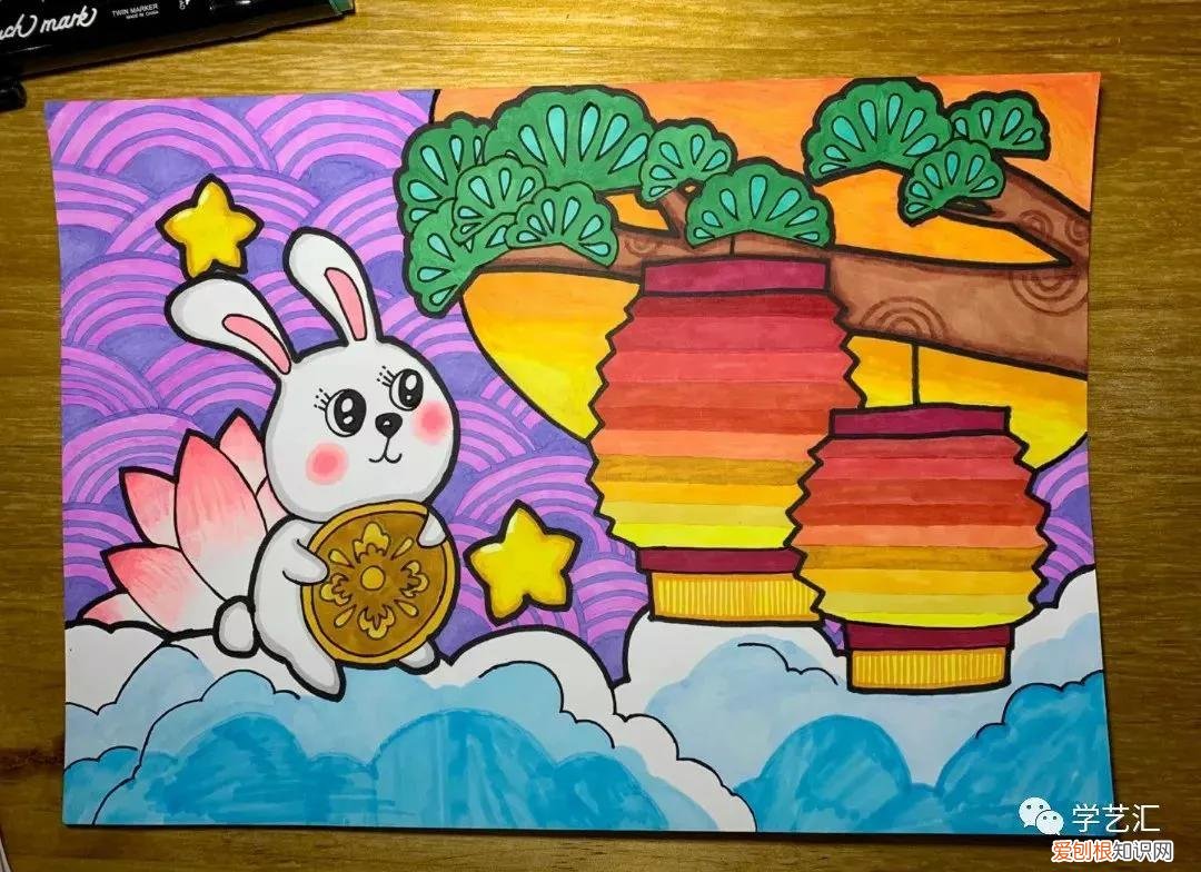 中秋节画画作品 简单