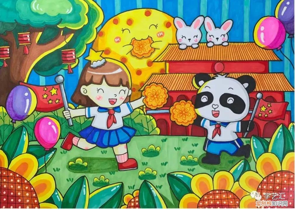 中秋节画画作品 简单