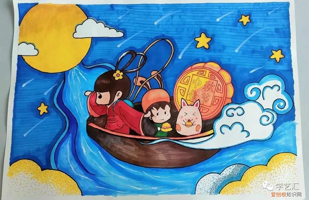 中秋节画画作品 简单