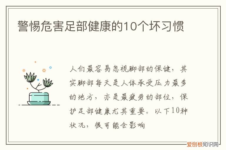 足部保健和护理常识 警惕危害足部健康的10个坏习惯