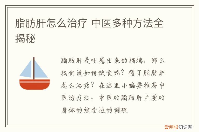 脂肪肝怎么治疗 中医多种方法全揭秘