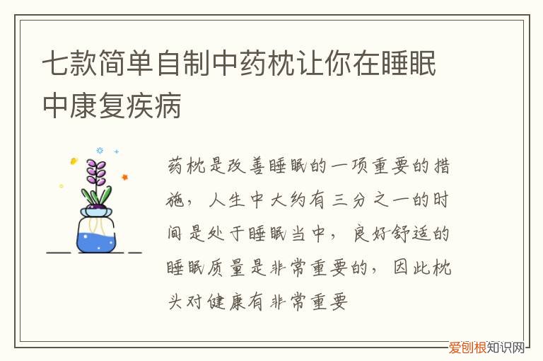 助睡眠的中草药材做枕头 七款简单自制中药枕让你在睡眠中康复疾病