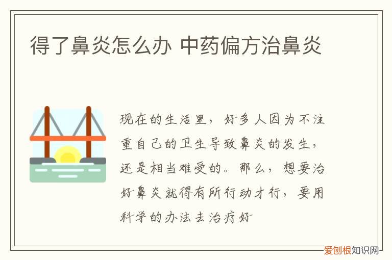 得了鼻炎怎么办 中药偏方治鼻炎