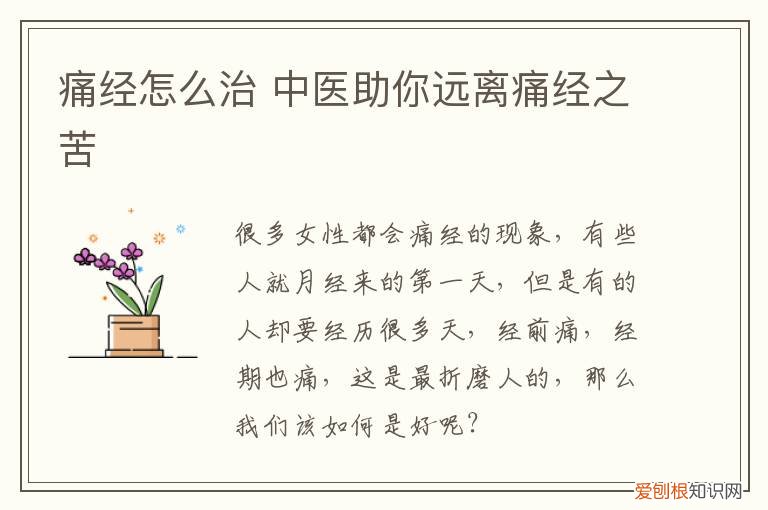 痛经怎么治 中医助你远离痛经之苦