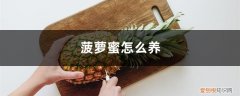 菠萝蜜怎么养在家里 菠萝蜜怎么养