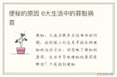 便秘的原因 6大生活中的罪魁祸首