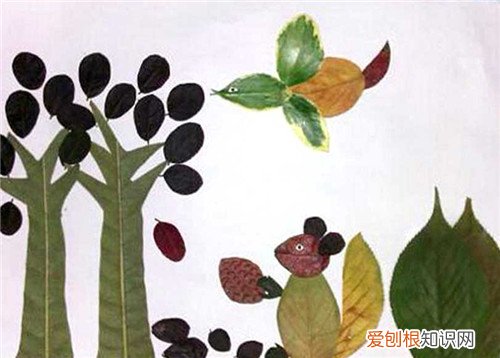 树叶粘贴画是怎样弄的 树叶粘贴画素材欣赏