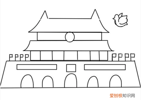 画北京天门怎么画，小学生画天安城门