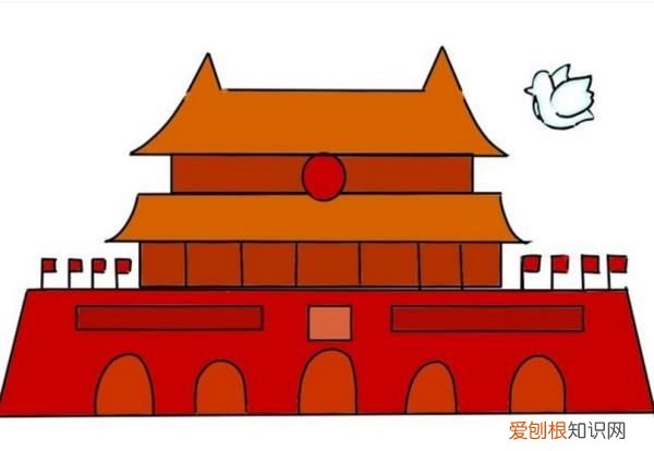 画北京天门怎么画，小学生画天安城门