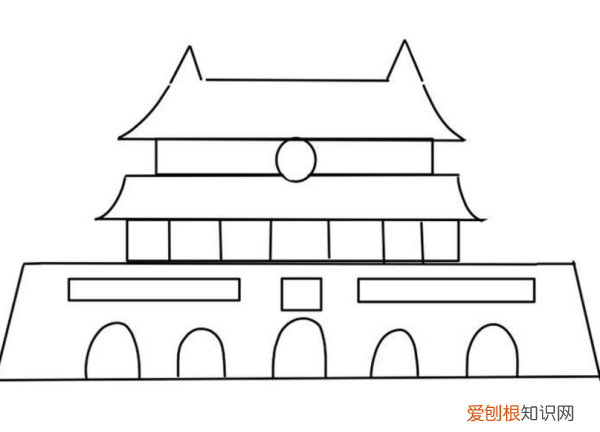 画北京天门怎么画，小学生画天安城门