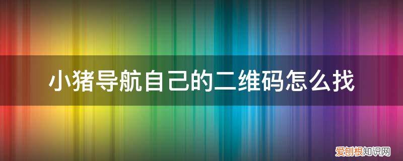 小猪导航二维码群 小猪导航自己的二维码怎么找