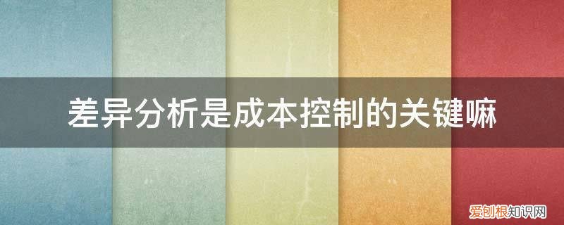 对成本差异控制的重点在于 差异分析是成本控制的关键嘛