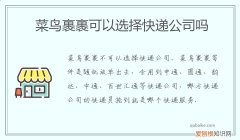 菜鸟裹裹寄快递可以选快递公司吗 菜鸟裹裹可以选择快递公司吗