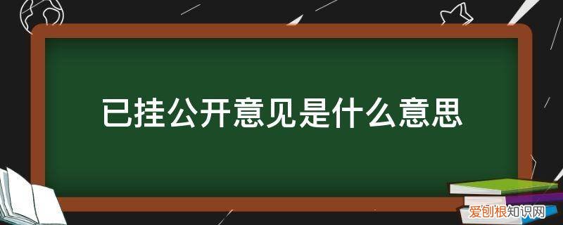 挂公布是什么意思 已挂公开意见是什么意思