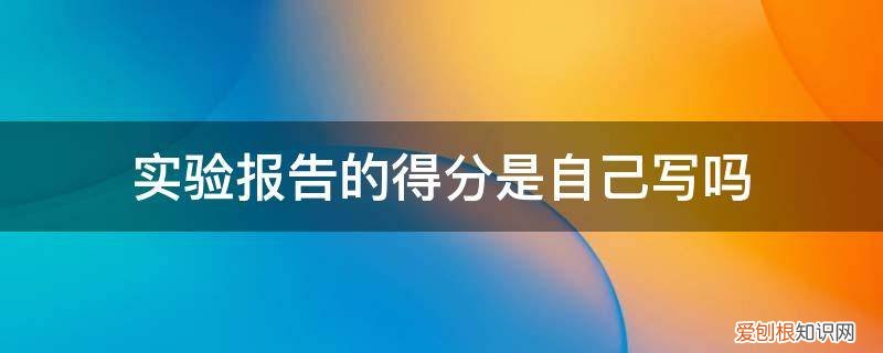 实验报告中实验记录怎么写 实验报告的得分是自己写吗
