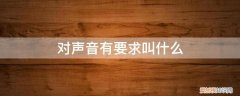 产生声音的必要条件 对声音有要求叫什么