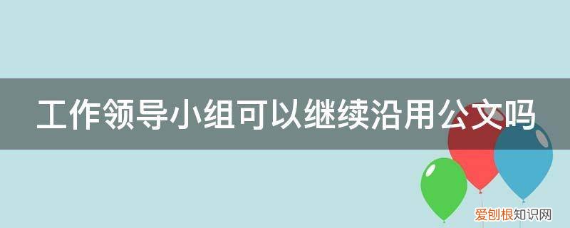 领导小组可以发公文 工作领导小组可以继续沿用公文吗