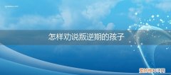 如何劝说叛逆期孩子 怎样劝说叛逆期的孩子