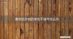 高中生只想玩游戏不读书 喜欢玩游戏的学生不读书怎么办