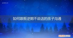 如何跟叛逆期不说话的孩子沟通 如何跟叛逆期不说话的孩子沟通