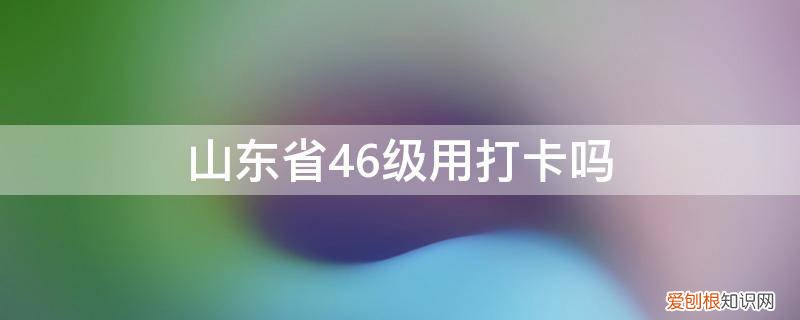 山东省46级报名时间 山东省46级用打卡吗
