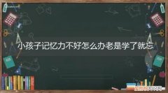 为什么孩子记忆力不好怎么办 小孩子记忆力不好怎么办老是学了就忘