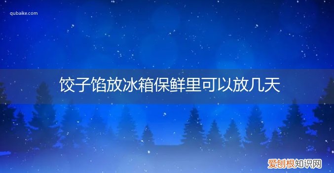 饺子馅可以在冰箱放几天 饺子馅放冰箱保鲜里可以放几天