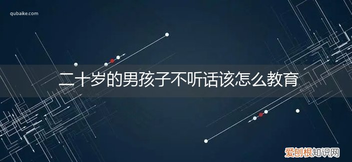 二十多的男孩子不听话怎么才能把他们教育好呢? 二十岁的男孩子不听话该怎么教育